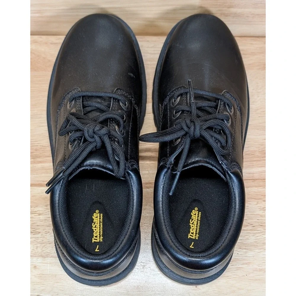 TredSafe Mens MNTR21MH001 Black Slip Resistant Work Oxford Shoes Size 7